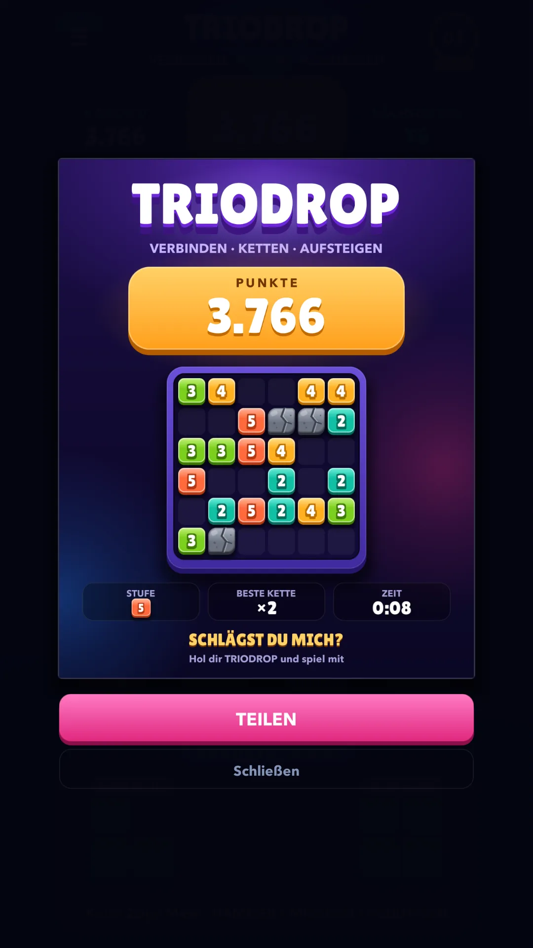 Teilbare Punktekarte
